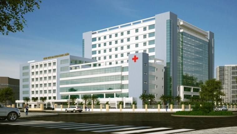 Render of a hospital building